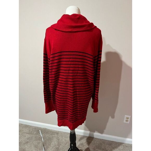 Lauren Ralph Lauren women red striped sweater long sleeve plus size 2X - Picture 4 of 8